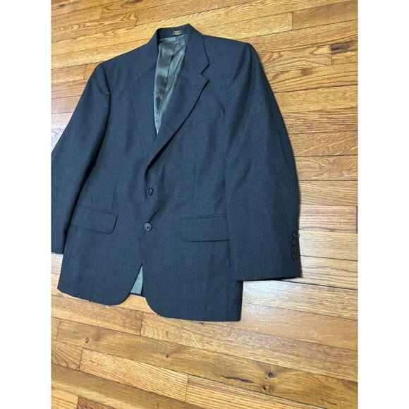 Stafford Mens Blazer Jacket Size 40S Gray Solid Poly Wool 2 Button Sport Coat - Picture 3 of 7